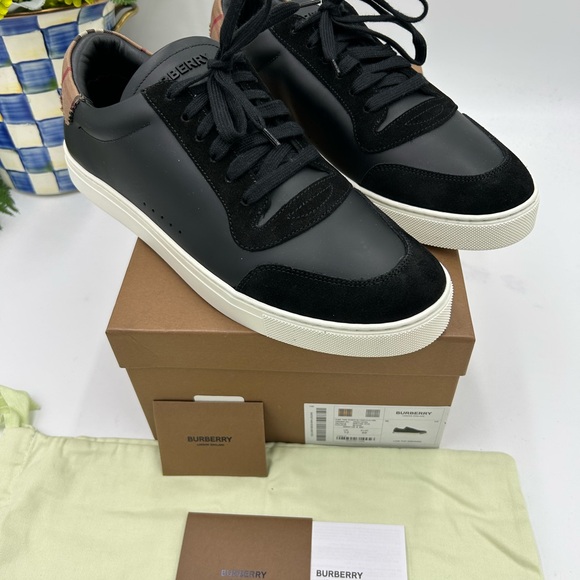 Men's Burberry robin classic check low top sneakers size 46 made in Italy - Picture 2 of 9